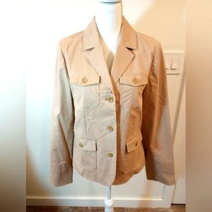 Charter Club Khaki Safari Jacket, Sz 12